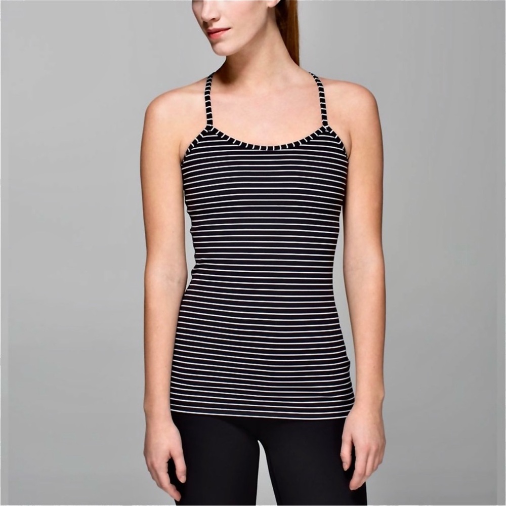 ❤️Lululemon Power Y Tank, Black/White stripe